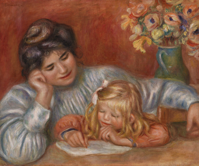 Schreibstunde (Die Schreibstunde) - Pierre-Auguste Renoir