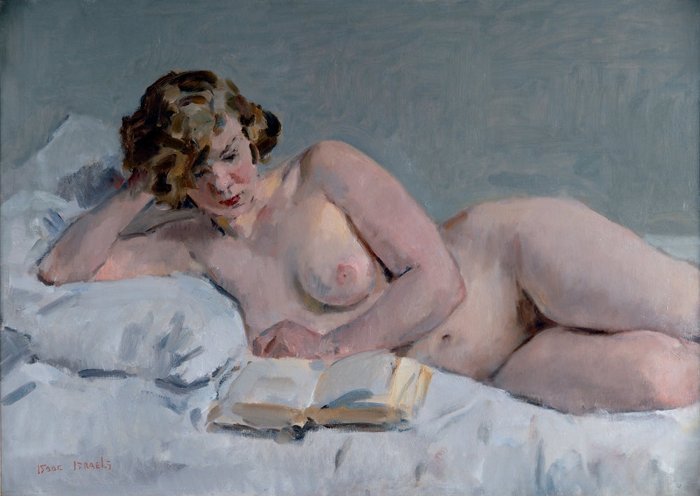 lecture allongée nue - Isaac Israëls image 1 copie de tableau peinte à la main