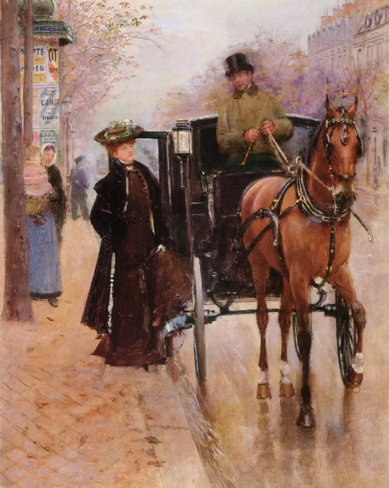 Die Elegante im Fiaker - Jean Béraud