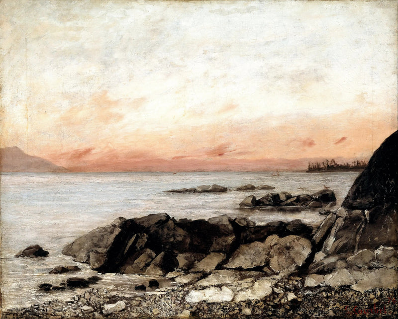 Léman bei Sonnenuntergang - Gustave Courbet