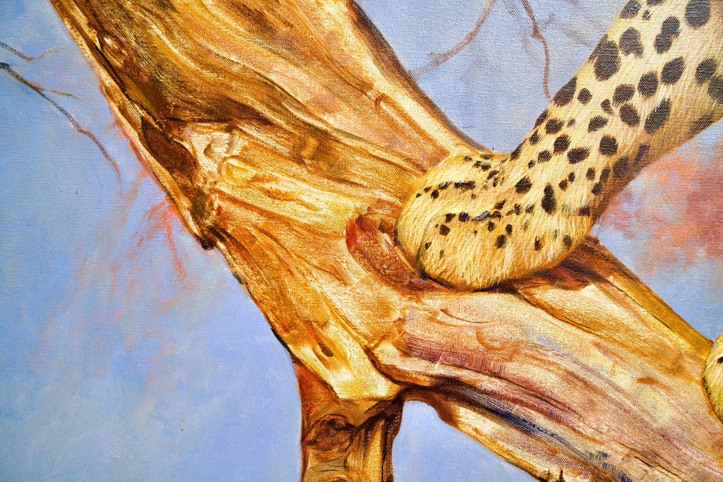 Léopard dans un arbre | 150 x 100 cm image 15 reproduction de peinture à l’huile