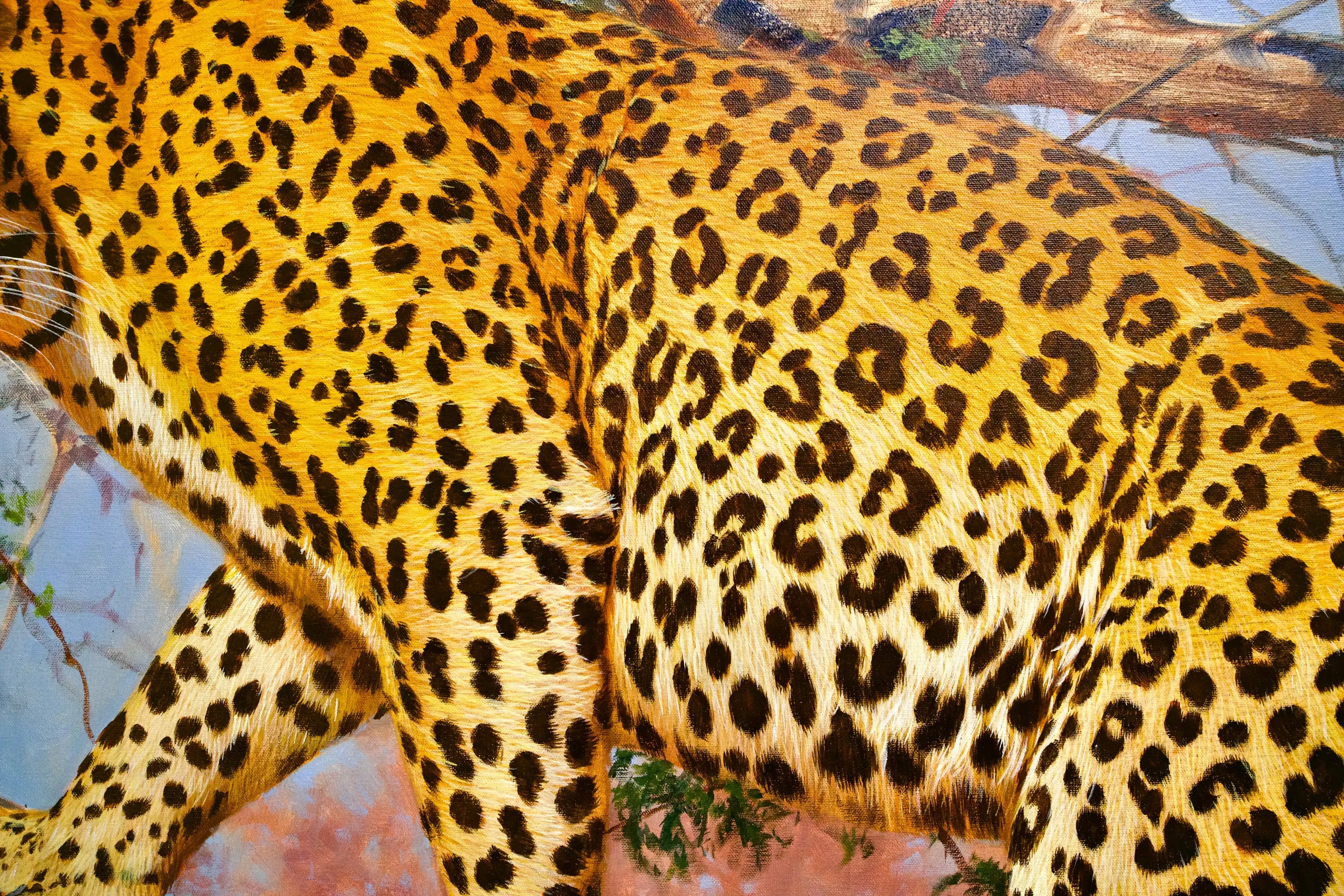 Léopard dans un arbre | 150 x 100 cm Reproductions de tableaux à la peinture à l’huile