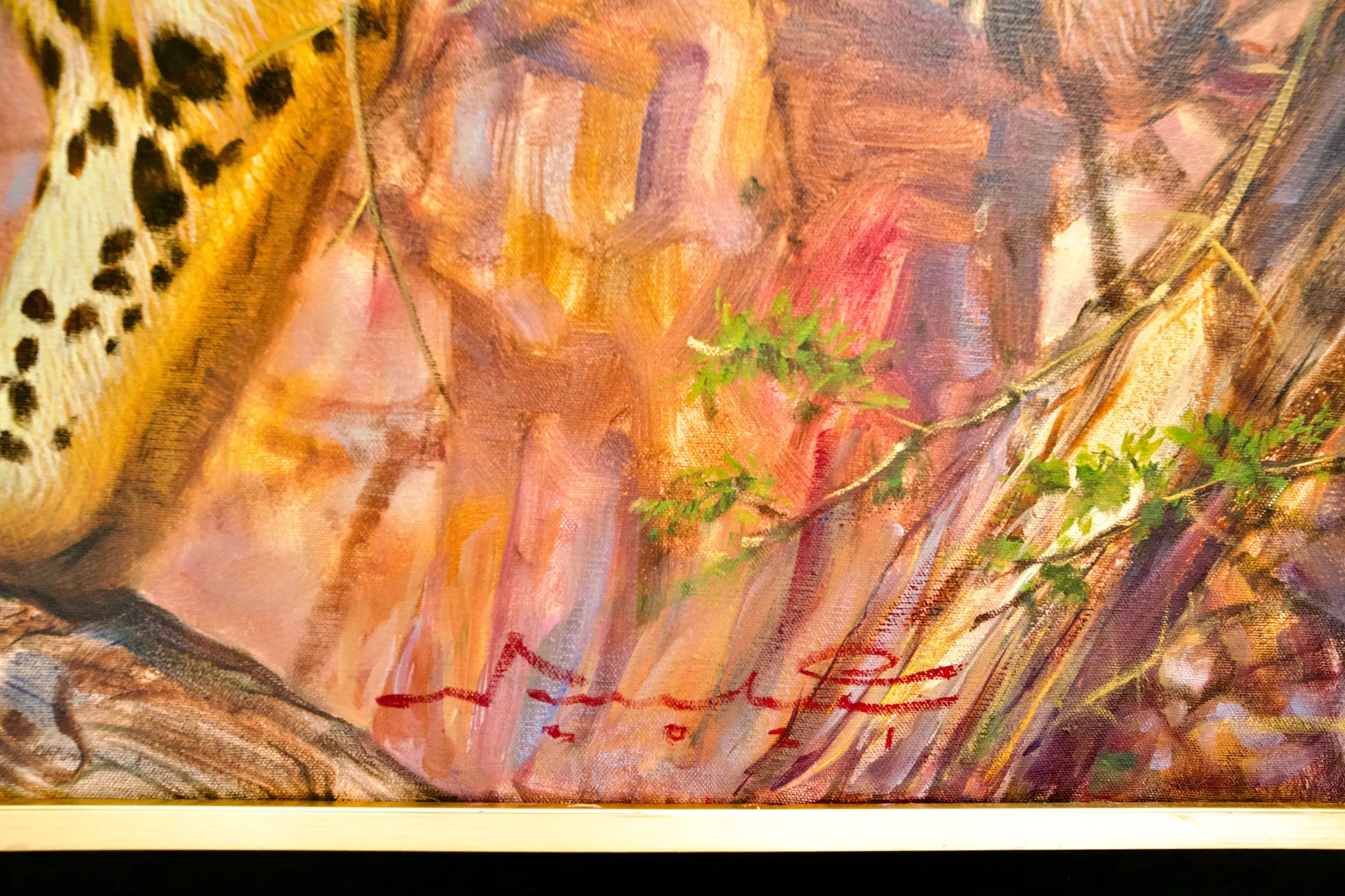 Léopard dans un arbre | 150 x 100 cm Reproductions de tableaux à la peinture à l’huile