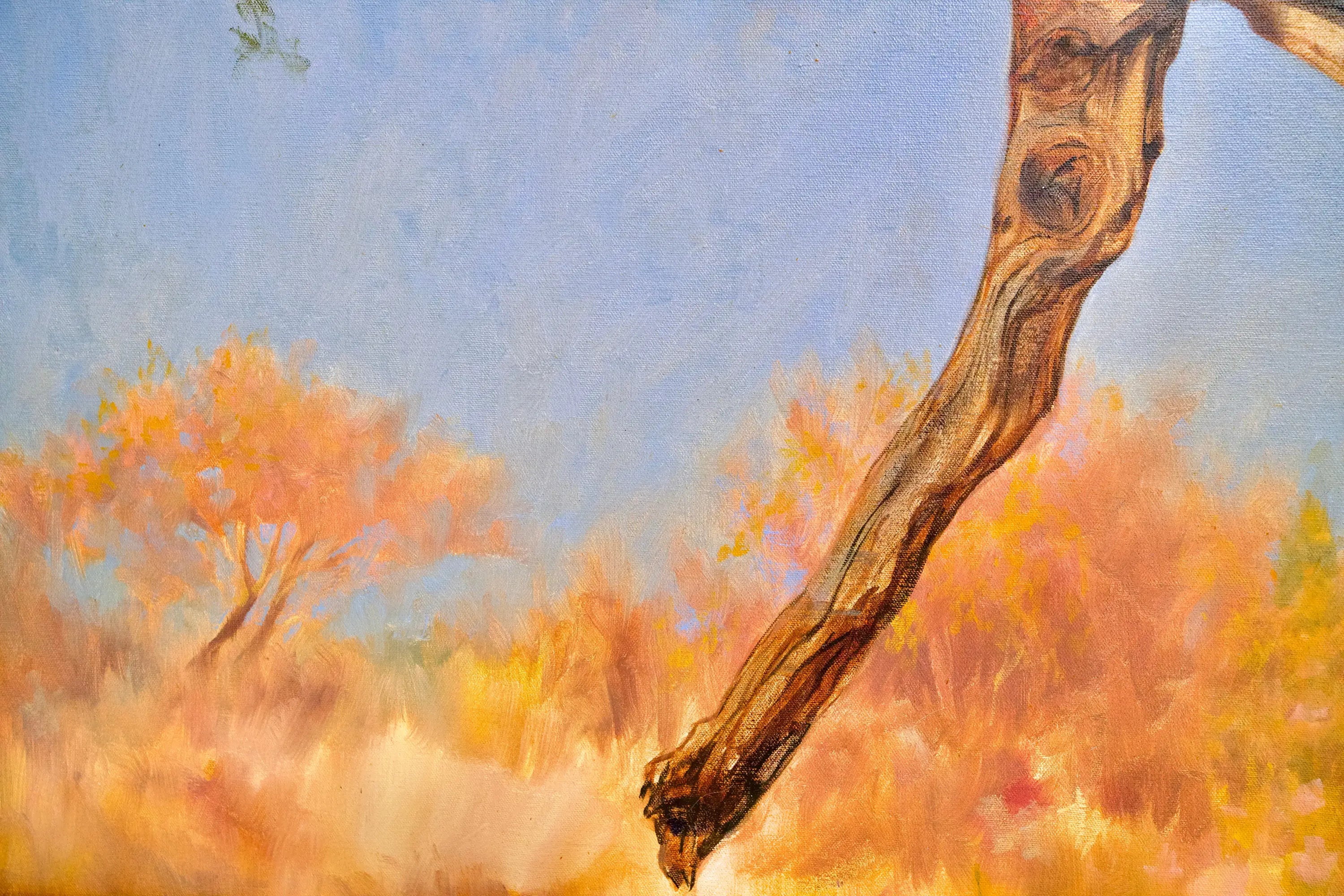 Léopard dans un arbre | 150 x 100 cm Reproductions de tableaux à la peinture à l’huile