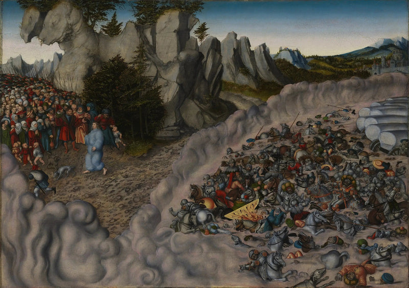 Die vom Pharao verschlungenen Armeen im Roten Meer - Lucas Cranach der Ältere