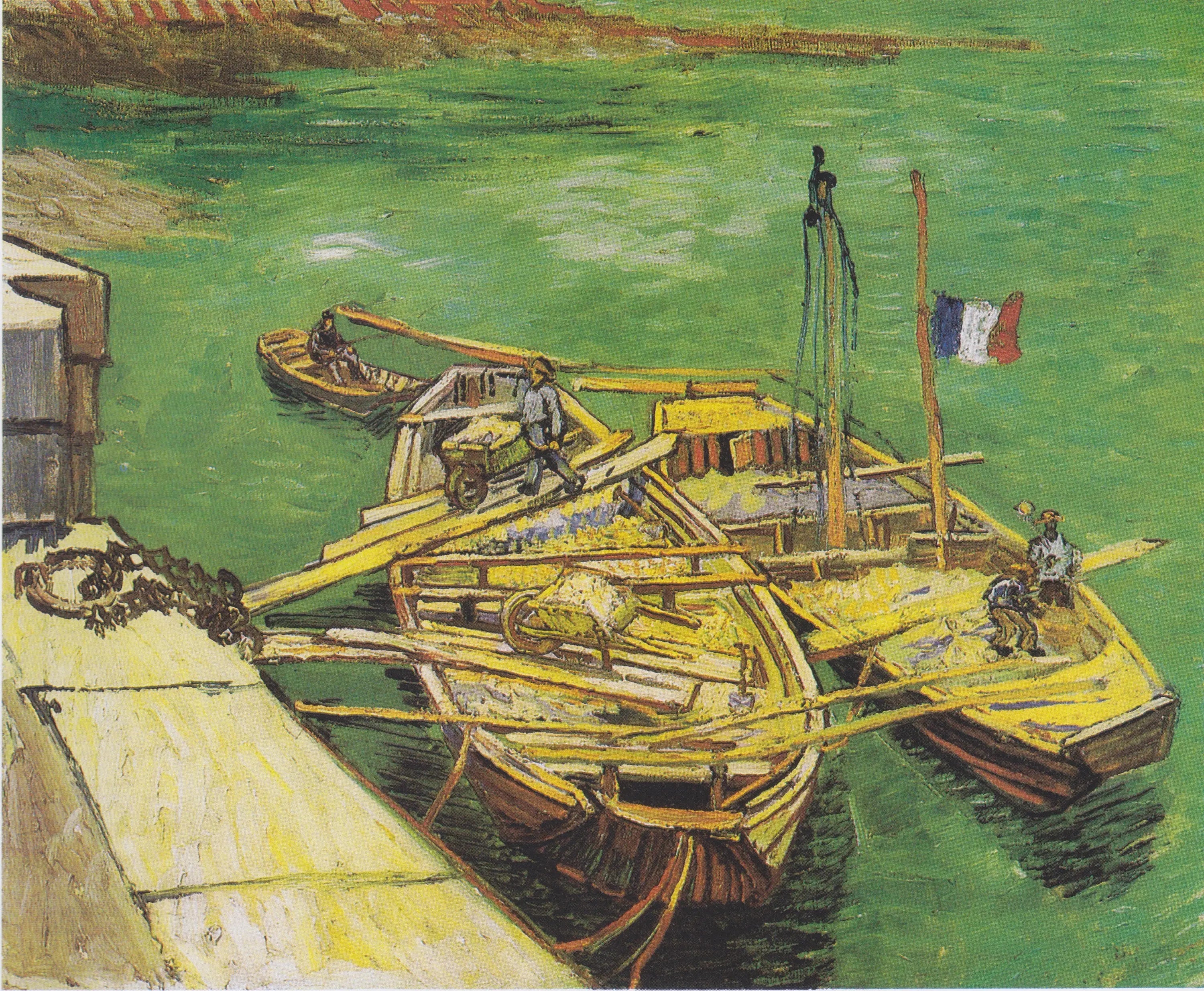 Les Bateaux amarrés - Vincent van Gogh image 1 reproduction d’œuvre d’art à l’huile
