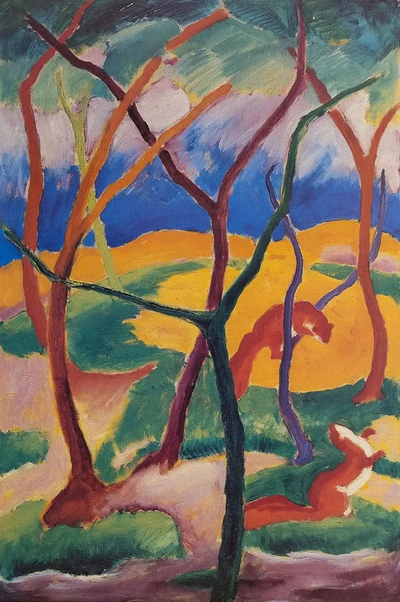 Die Wiesel spielen - Franz Marc