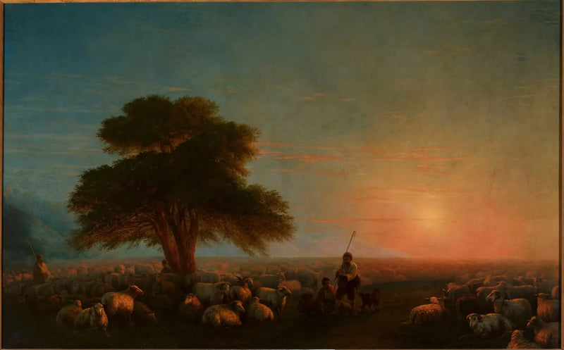 Die Hirten mit einer Schafherde. - Ivan Aïvazovski