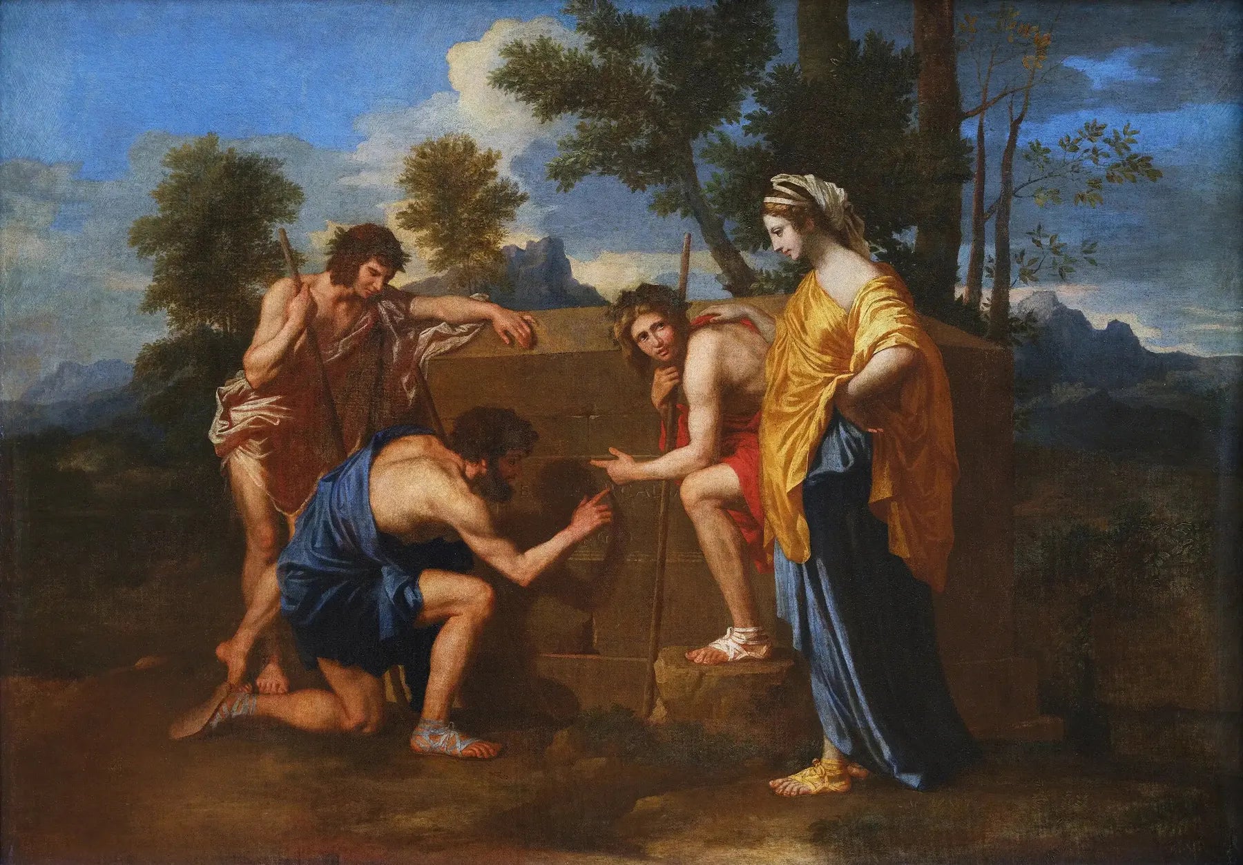 Les Bergers d'Arcadie - Nicolas Poussin image 1 reproduction de peinture à l’huile