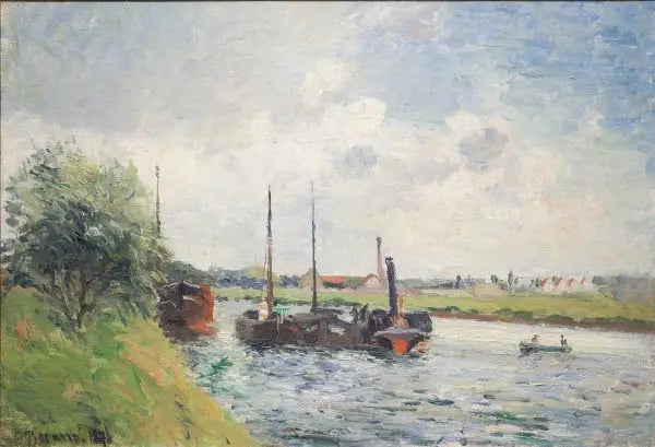 Die Ufer der Oise, Nähe Pontoise - Camille Pissarro