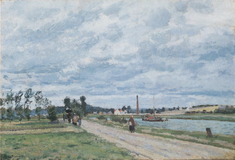 Die Ufer der Oise bei Pontoise - Camille Pissarro
