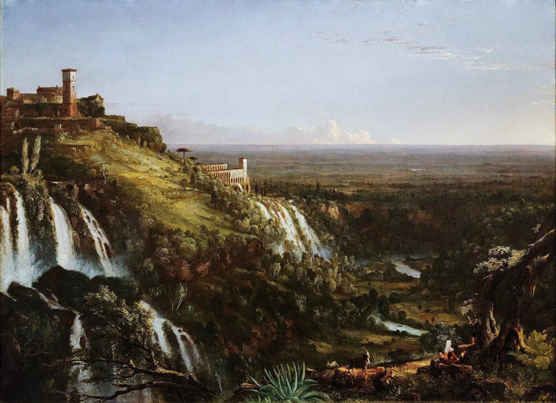 Les Cascatelli, Tivoli, nach Rom - Thomas Cole
