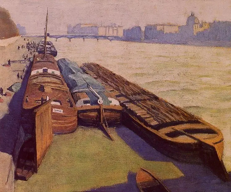 Die Schiffe, Ufer der Seine - Félix Vallotton