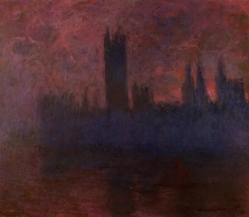 Die Parlamentsgebäude, Symphonie in Rosa - Claude Monet