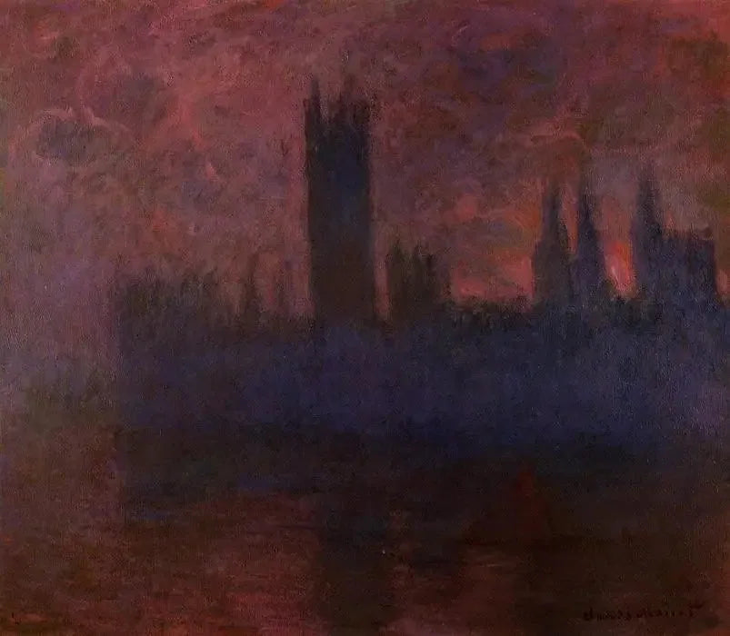 Die Parlamentsgebäude, Symphonie in Rosa - Claude Monet