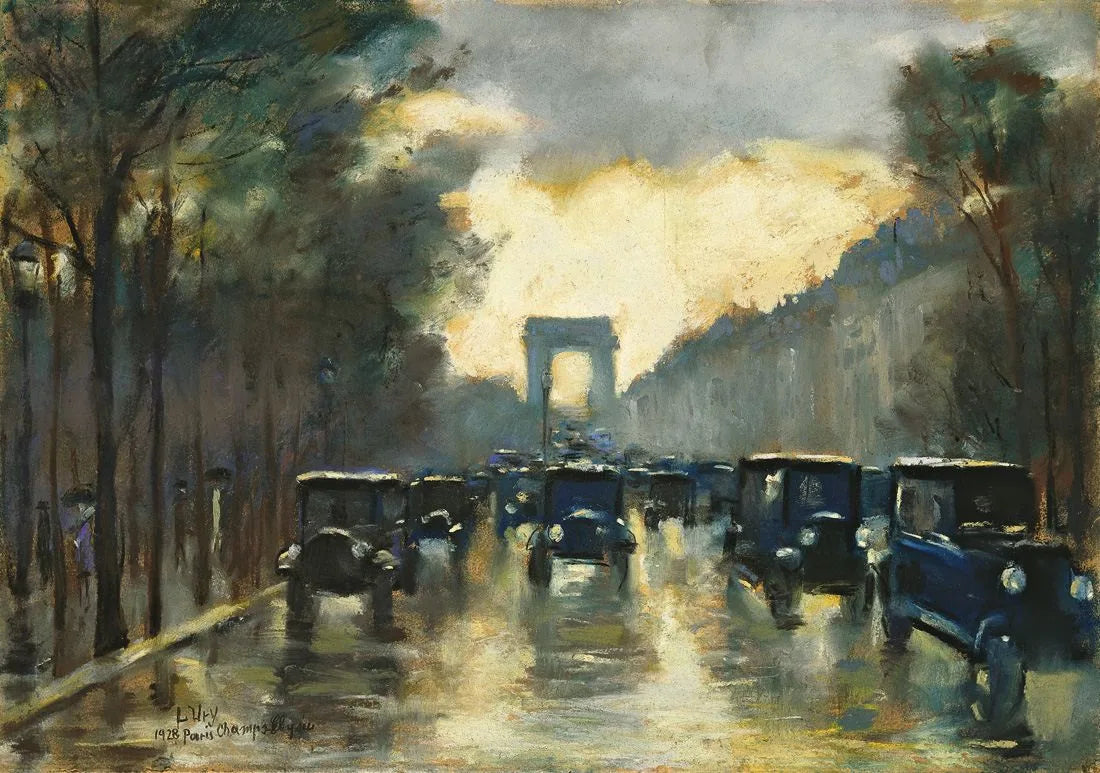 Les Champs-Élysées avec l'Arc de Triomphe, Paris - Lesser Ury image 1 reproduction réalisée par Alpha Reproduction