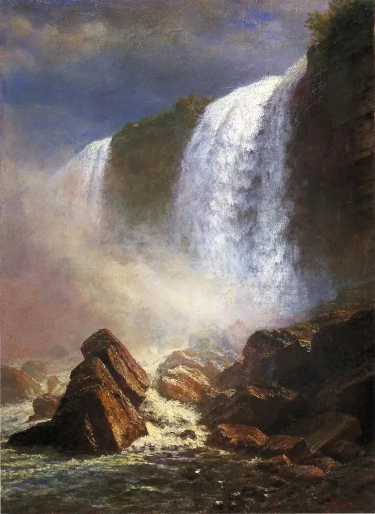 Die Wasserfälle von Niagara gesehen von unten - Albert Bierstadt