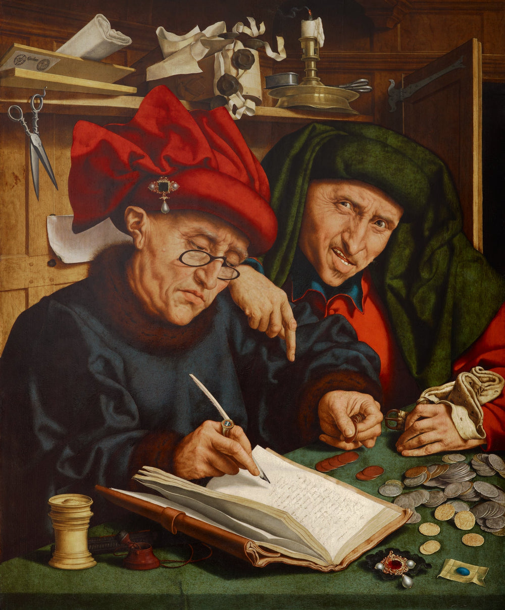 Les collecteurs d'impôts - Quentin Metsys image 1 reproduction artisanale de tableau
