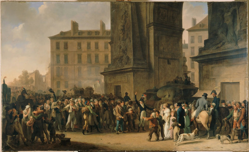 Die Rekruten von 1807, die vor dem Porte Saint-Denis marschieren - Louis-Léopold Boilly