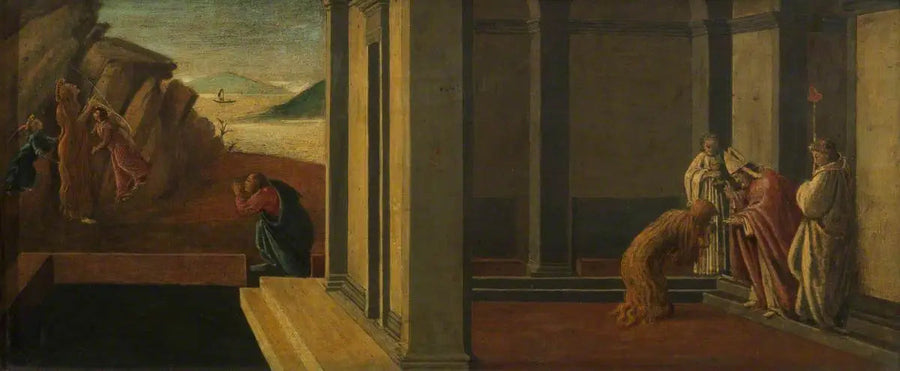 Die letzten Augenblicke der Magdalena (Predella, vierte Tafel) - Sandro Botticelli