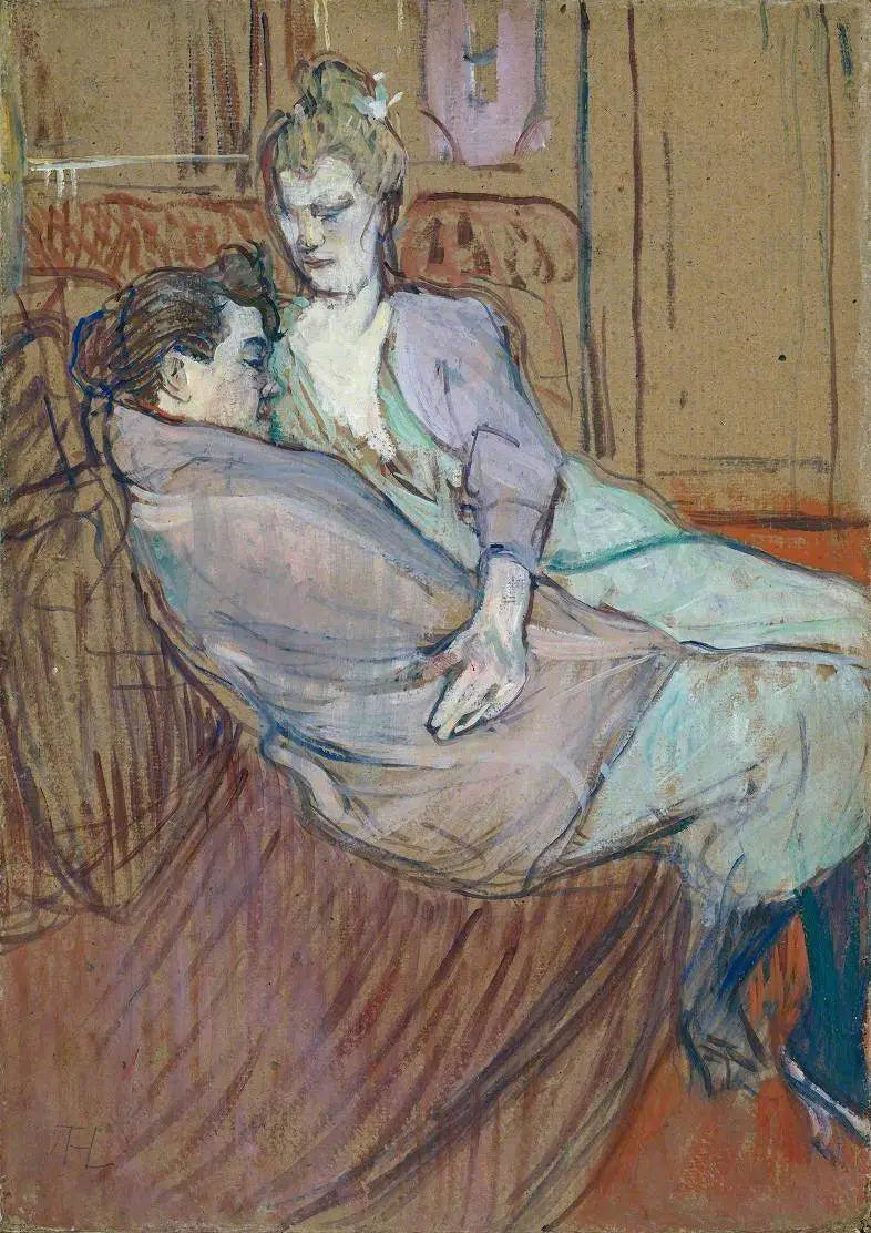 Die Zwei Freundinnen - Henri de Toulouse-Lautrec