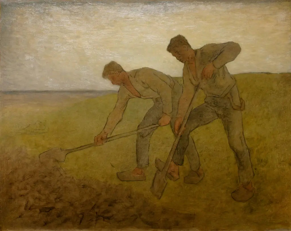 Les deux bêcheurs - Jean-François Millet image 1 copie de tableau peinte à la main