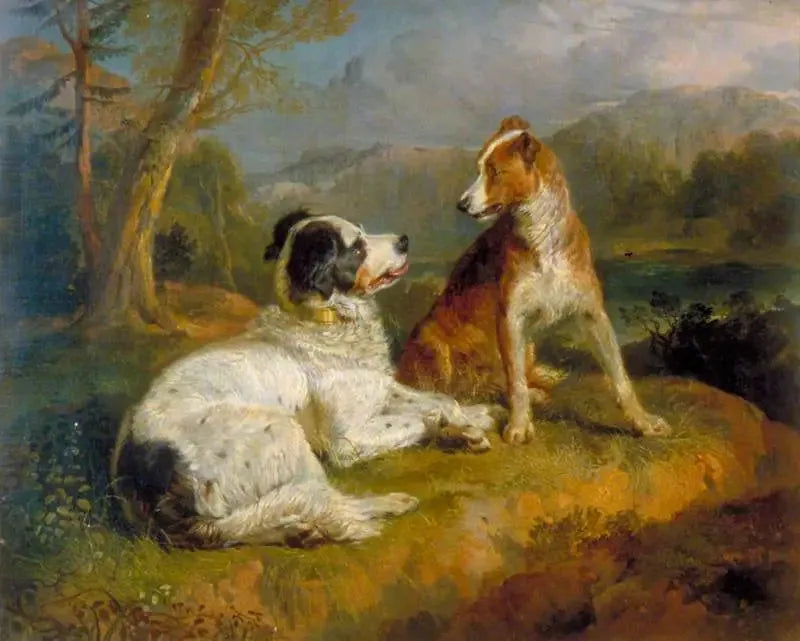 Die Zwei Hunde (nach dem Gedicht von Robert Burns) - Edwin Henry Landseer