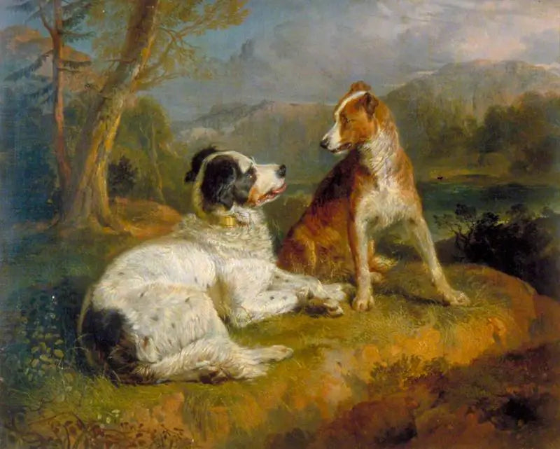 Die Zwei Hunde (nach dem Gedicht von Robert Burns) - Edwin Henry Landseer