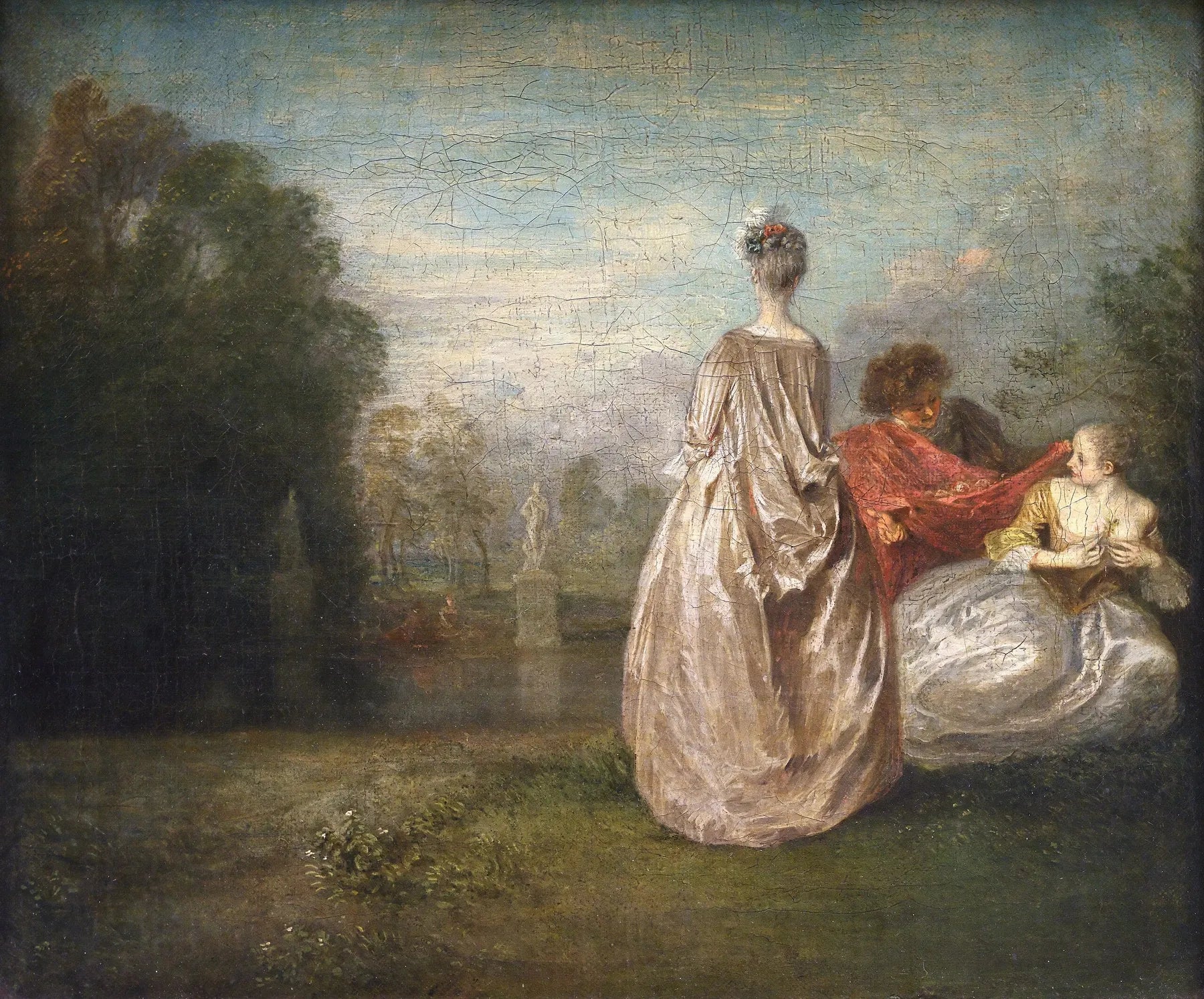 Les Deux Cousins - Antoine Watteau image 1 reproduction de peinture à l’huile