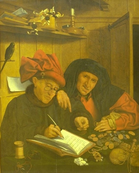 Les deux percepteurs d'impôts - Quentin Metsys image 1 tableau peint à l’huile sur toile