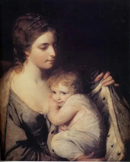 Die beiden Waldegrave, Porträt von Maria Walpole, Gräfin Waldegrave, und ihrer Tochter Elisabeth Laura, seit Gräfin Waldegrave - Joshua Reynolds