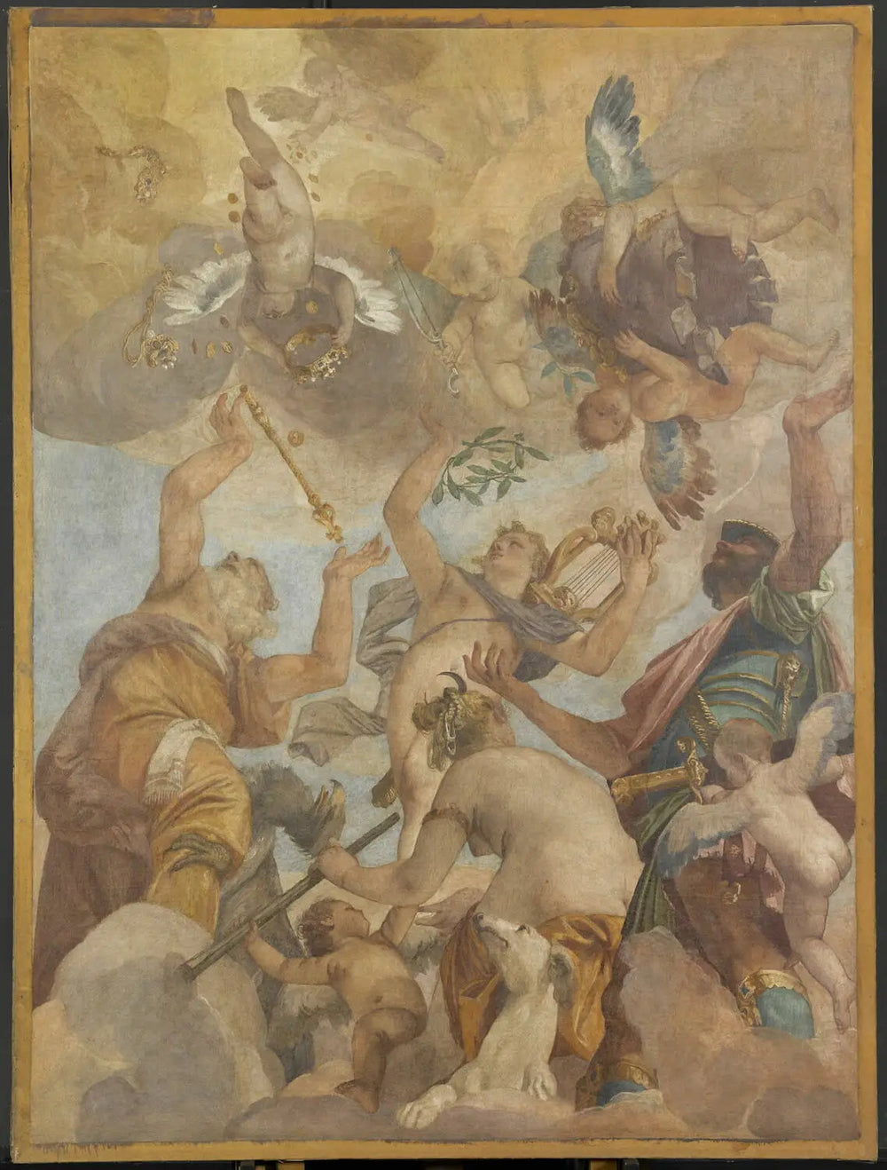 Les Dieux de l'Olympe : Jupiter, Apollon, Diane et Mars - Paul Véronèse image 1 copie peinte à la main à l’huile