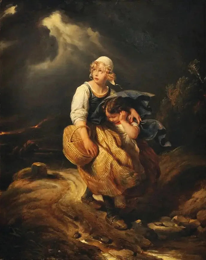 Die Kinder überrascht vom Gewitter - Paul Delaroche