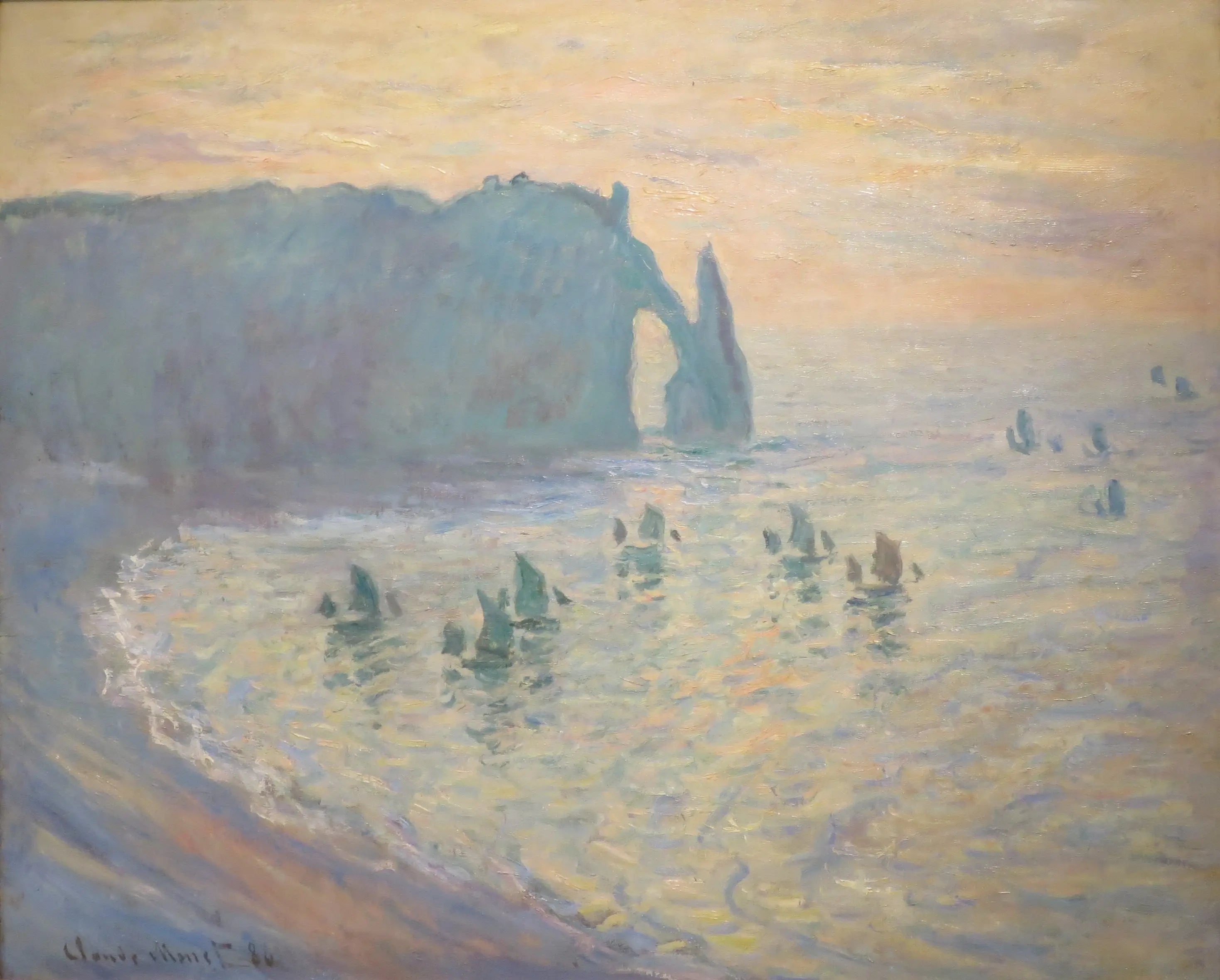 Les Falaises à Étretat - Claude Monet image 1 copie de tableau peinte à la main