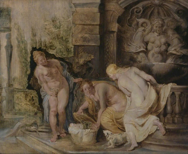 Die Töchter des Kekrops entdecken Erichthonios - Peter Paul Rubens