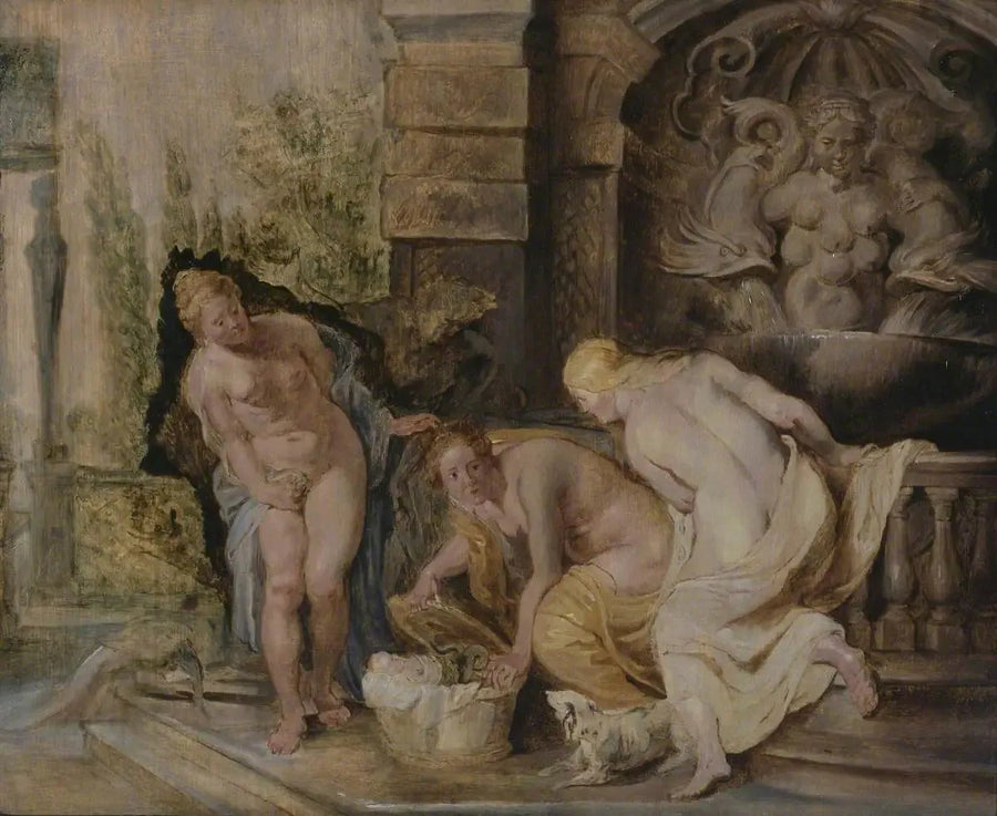 Die Töchter des Kekrops entdecken Erichthonios - Peter Paul Rubens