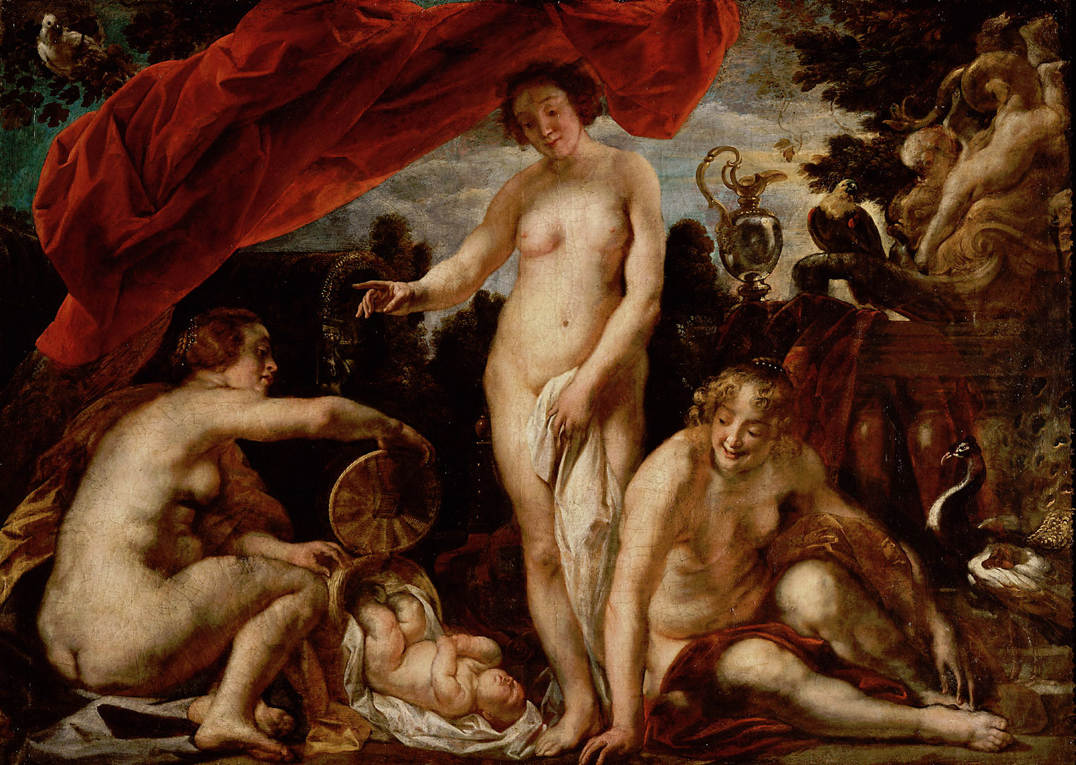 Les filles de Kekrops à la recherche d'Erichthonios. - Jacob Jordaens image 1 copie peinte à la main à l’huile