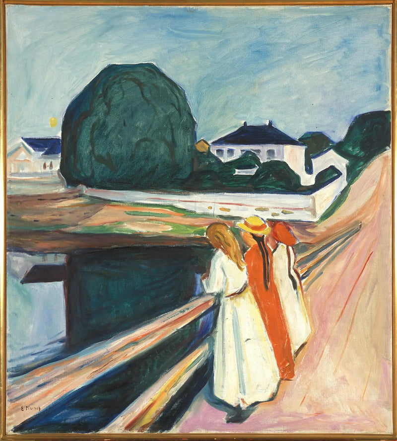 Die Mädchen auf der Brücke - Edvard Munch