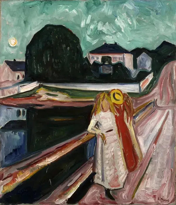 Die Mädchen auf der Brücke - Edvard Munch