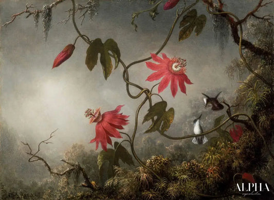 Les fleurs de la passion avec les colibris - Martin Johnson Heade - Reproductions de tableaux et peintures haut de gamme