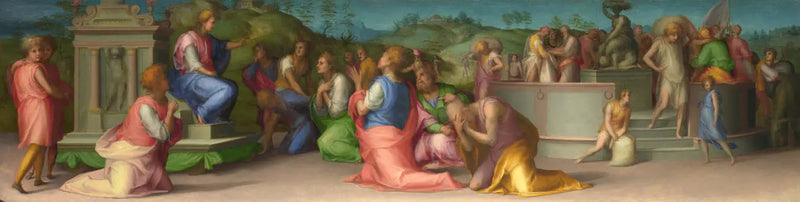 Die Brüder von Joseph bitten um Hilfe - Pontormo