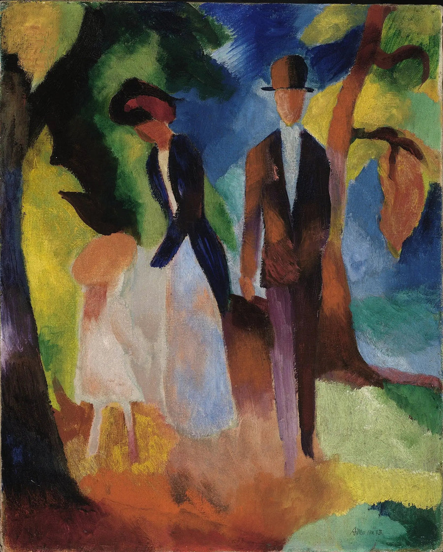 Die Menschen am blauen See - August Macke