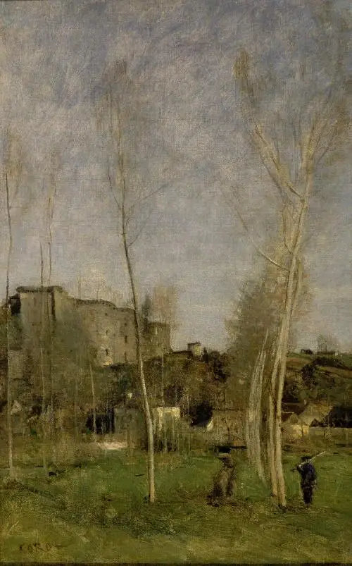 Die Glacis einer verfallenen Burg - Jean-Baptiste Camille Corot