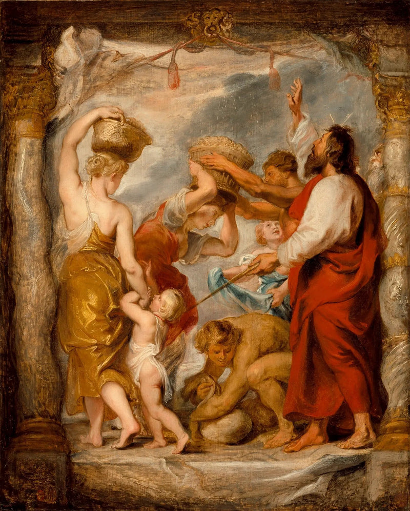 Die Israeliten sammeln das Manna in der Wüste - Peter Paul Rubens
