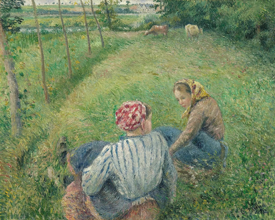 Die jungen Bäuerinnen ruhen auf den Feldern bei Pontoise - Camille Pissarro
