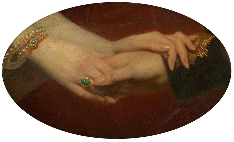 Die gefesselten Hände von Königin Victoria (1819-1901) und Prinz Albert (1819-1861) - Franz Xaver Winterhalter