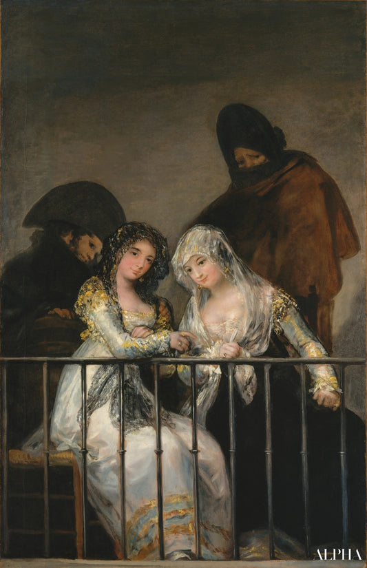 Les Majas au balcon - Francisco de Goya - Reproductions de tableaux et peintures haut de gamme