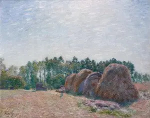 Die Strohballen in Moret - Morgenstimmung - Alfred Sisley