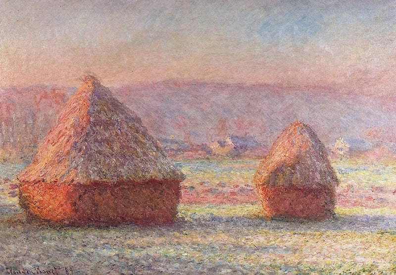 Die Heuschober, Effekt von weißem Tau - Claude Monet