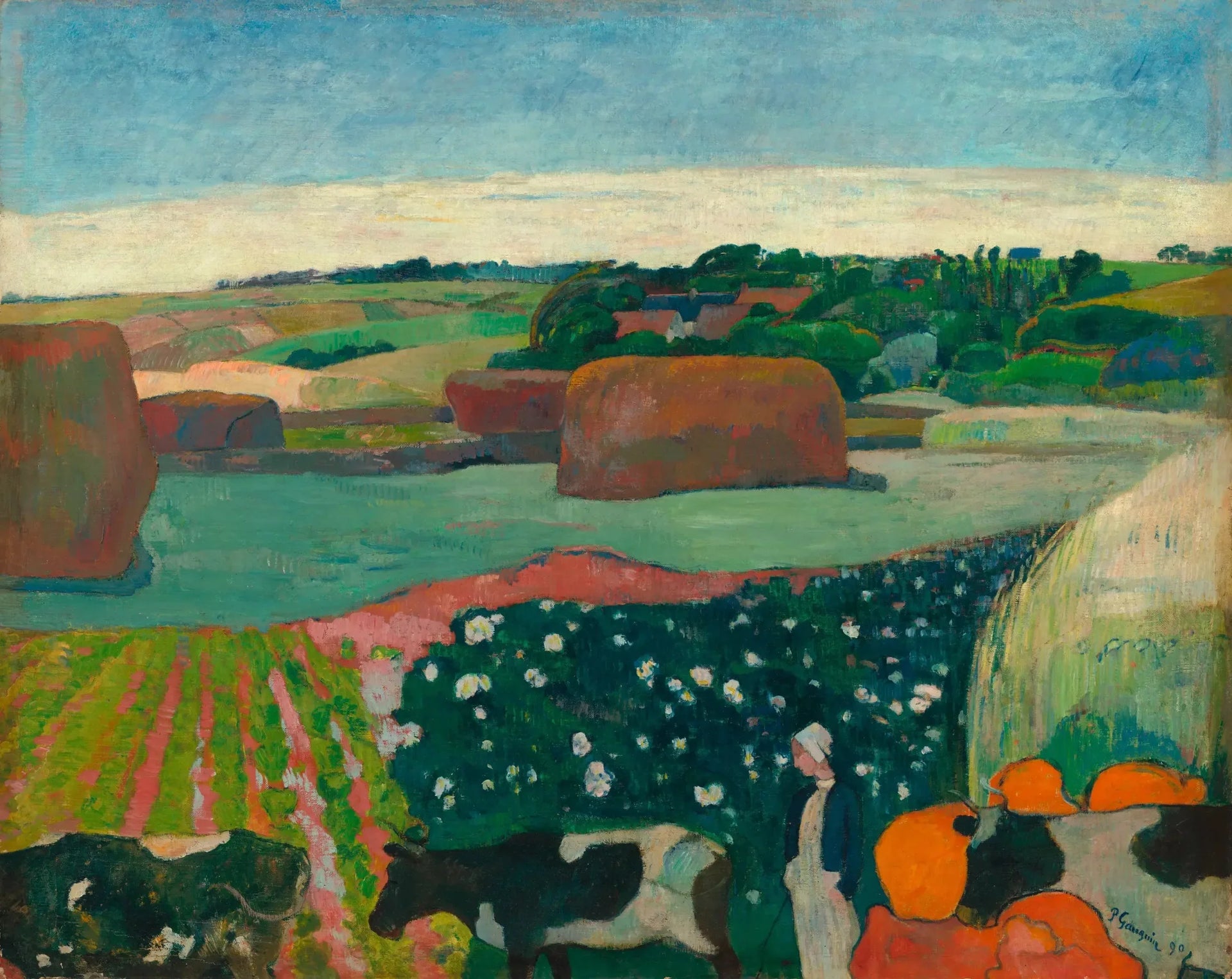Les meules ou Le champ de pommes de terre - Paul Gauguin image 1 copie peinte à la main à l’huile